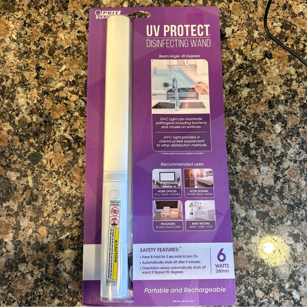 Feit Electric 6-Watt Portable Disinfecting Sanitizing Wand Portable Rechargeable